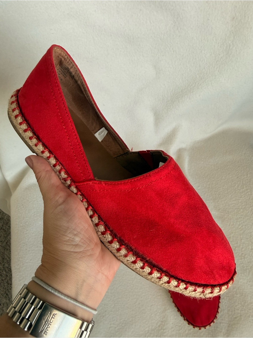 a new day Red Suede Espadrille Flats
